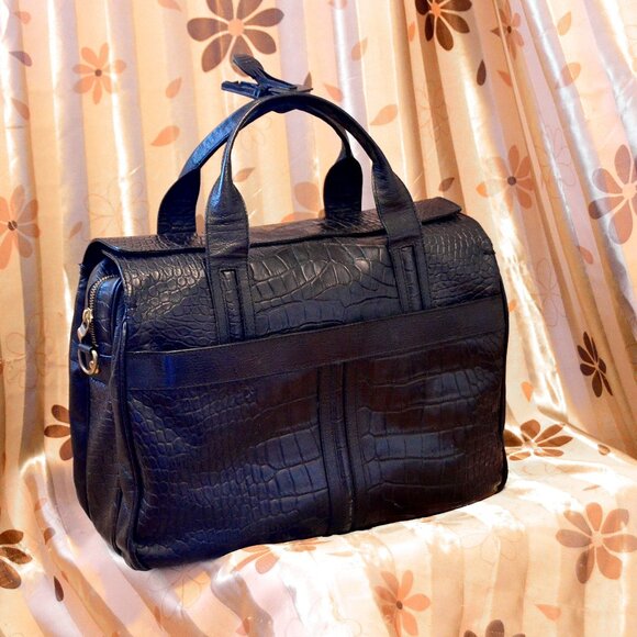 Tuscan Black Leather Briefcase - Picture 1 of 4